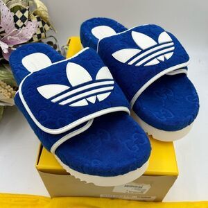 Men’s Gucci, X Adidas monogram, GG slides size 13 made in Italy